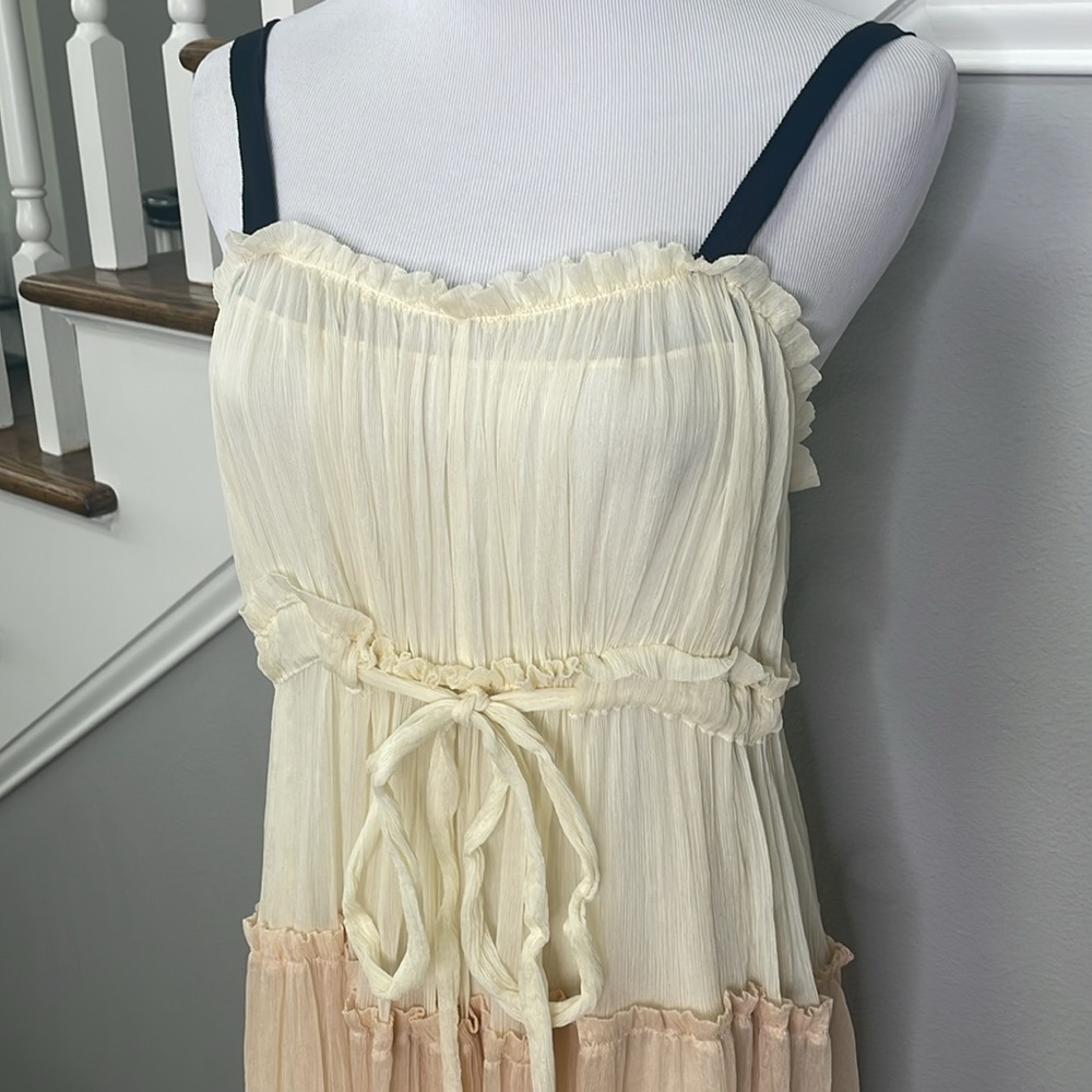 Lee Mathews Celia Gathered Color-Block Silk Georg… - image 3